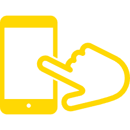 フリックのハンド付きのスマホアイコン素材 (1)